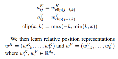 What is relative position representations?